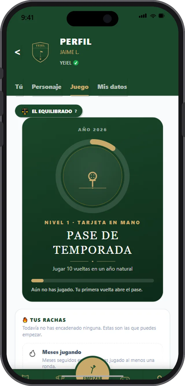 El pase de temporada y las rachas: jugar diez vueltas en el año natural.