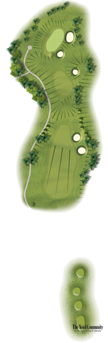 Plano del hoyo 1 de Abama Golf