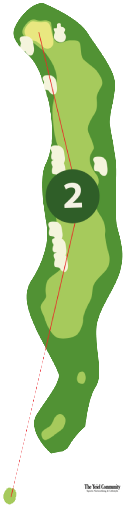 Plano del hoyo 2 de Alhama Signature Golf