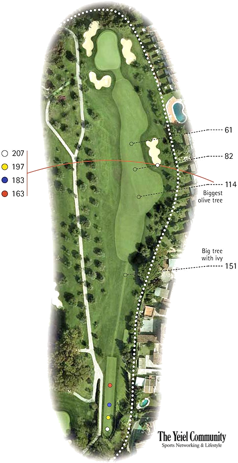 Plano del hoyo 3 de Club de Golf Aloha