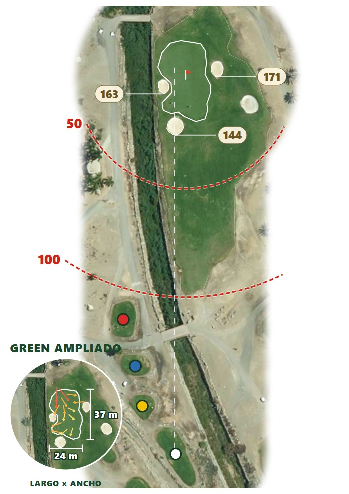 Plano del hoyo 3 de Anfi Tauro Golf (Anfi Golf by Lopesan)