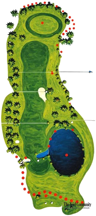 Plano del hoyo 1 de Golf Antequera
