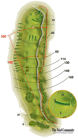 Plano del hoyo 2 de Cabopino Golf Marbella