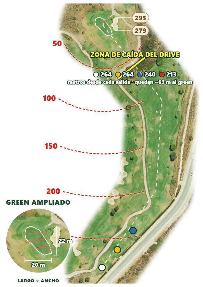 Plano del hoyo 3 de Calanova Golf Club