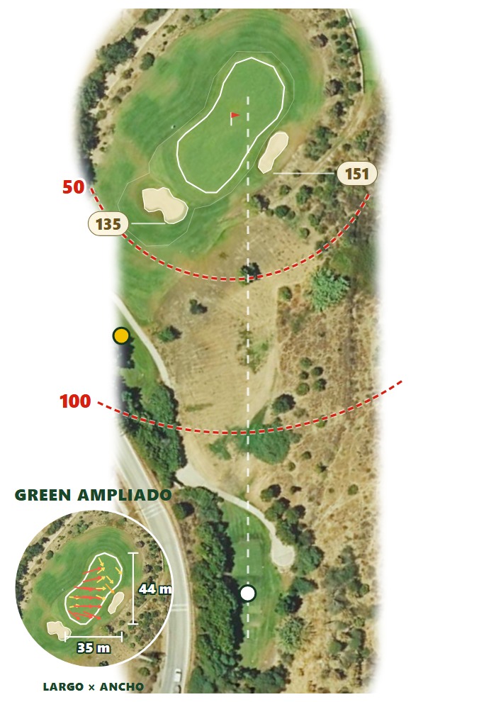 Plano del hoyo 2 de Chaparral Golf Club