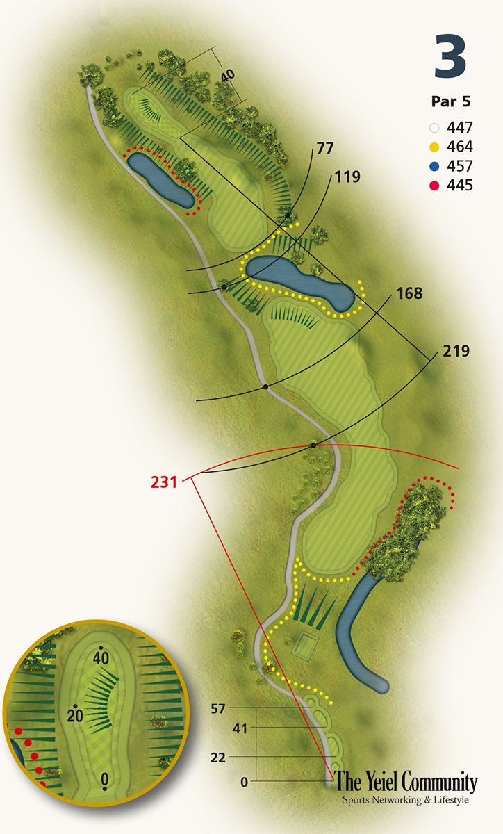 Plano del hoyo 3 de Chaparral Golf Club