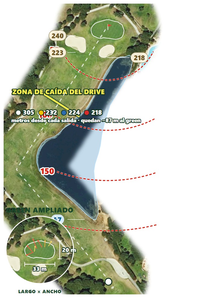 Plano del hoyo 1 de Club de Golf El Rompido — Campo Sur