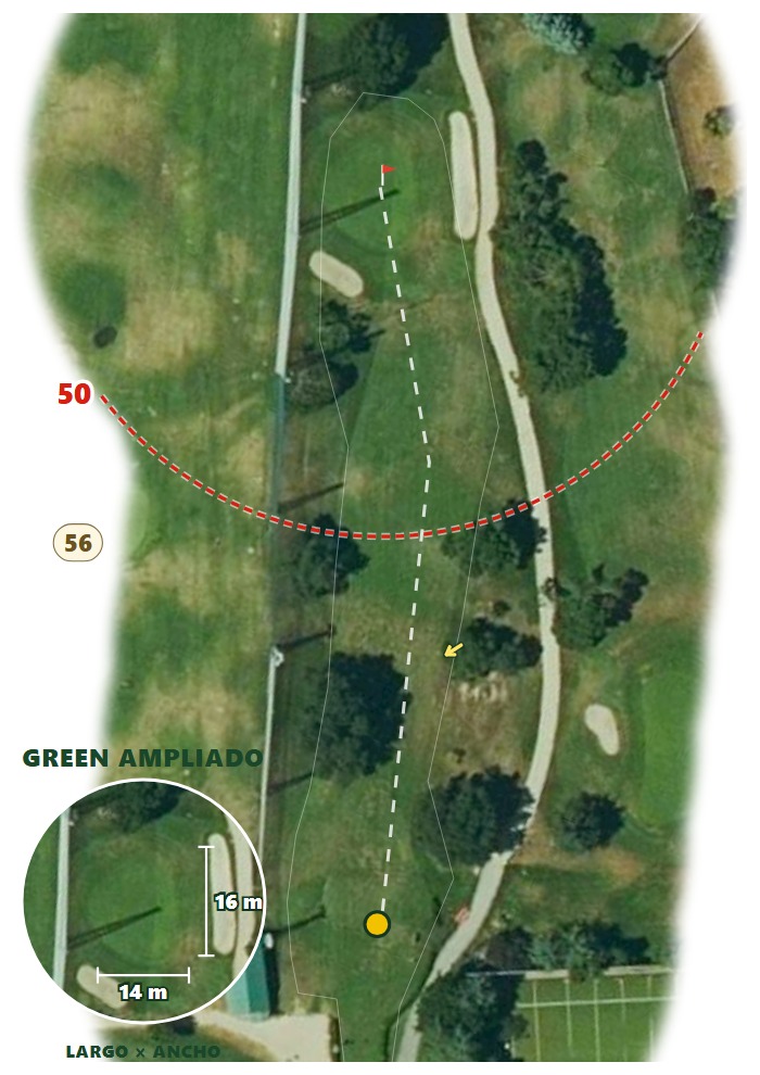 Plano del hoyo 1 de Escuela de Golf de la Federación de Madrid (CTG)