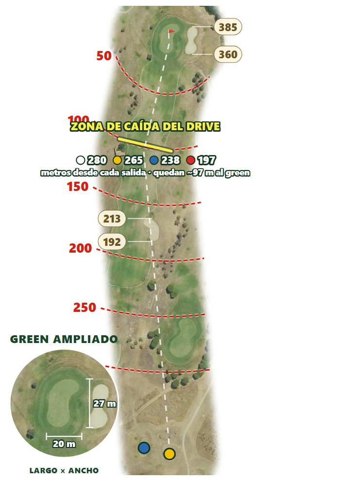 Plano del hoyo 2 de La Estancia Golf