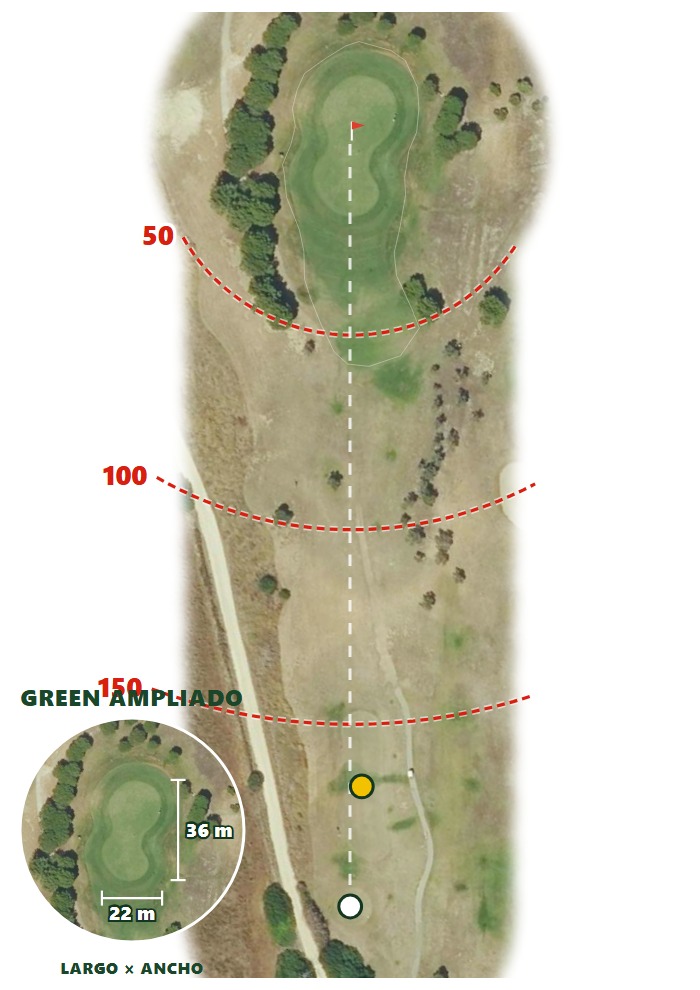 Plano del hoyo 3 de La Estancia Golf