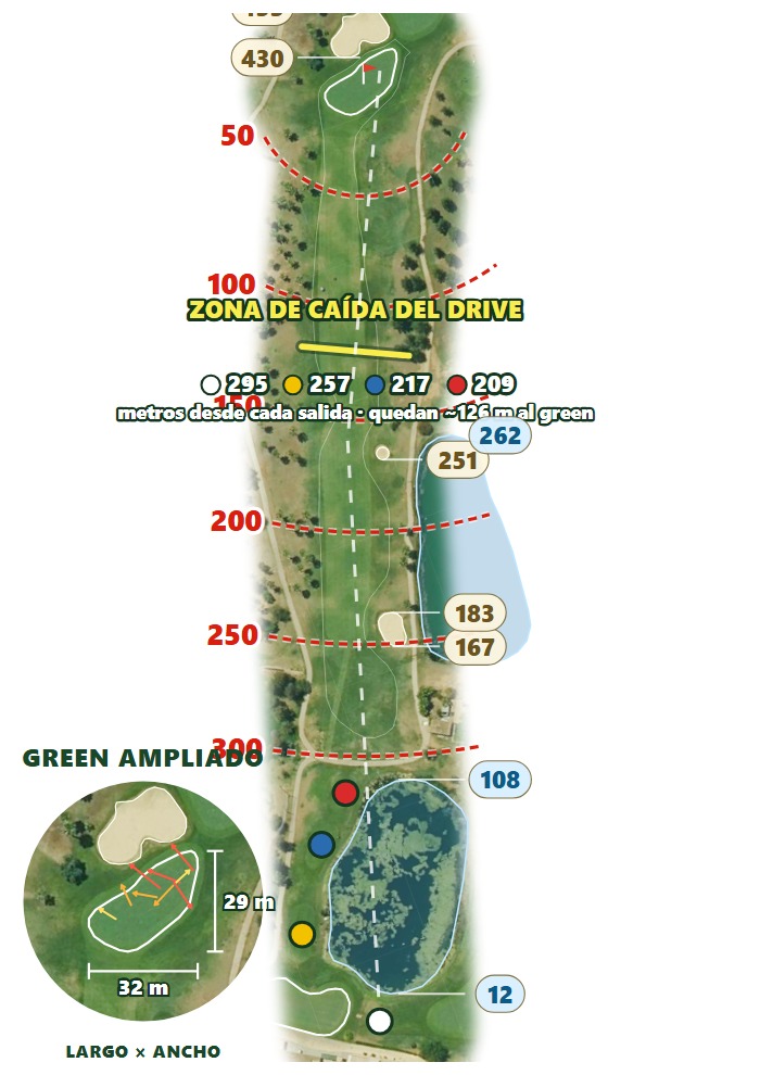 Plano del hoyo 1 de Club de Golf Foressos