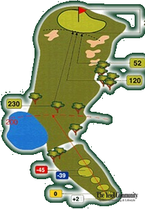 Plano del hoyo 1 de Club de Golf Girona