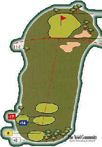 Plano del hoyo 3 de Club de Golf Girona