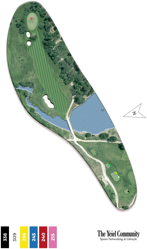 Plano del hoyo 1 de Club de Golf Montanyà