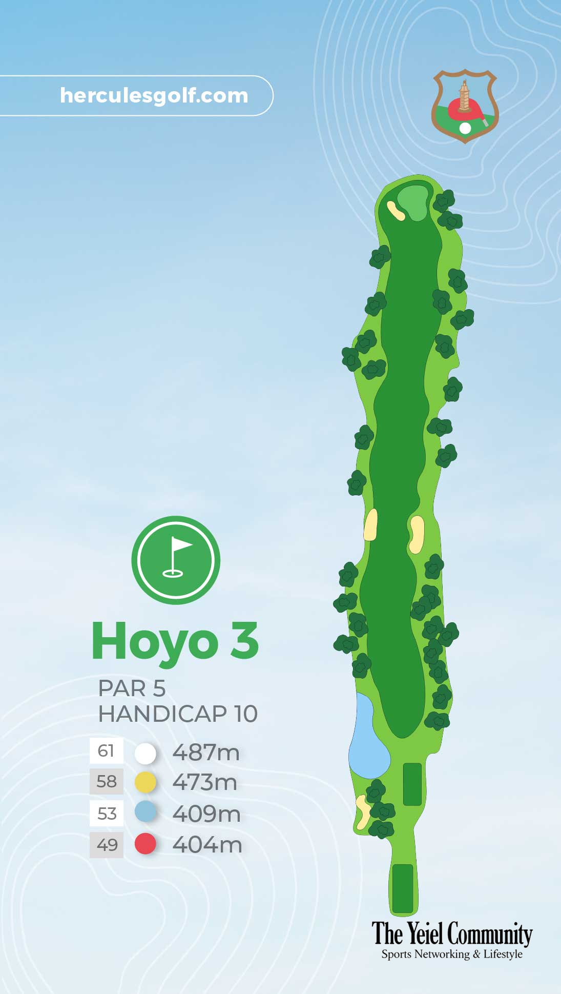 Plano del hoyo 3 de Hércules Club de Golf