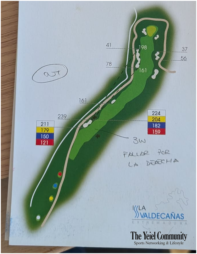 Plano del hoyo 3 de Golf Isla Valdecañas