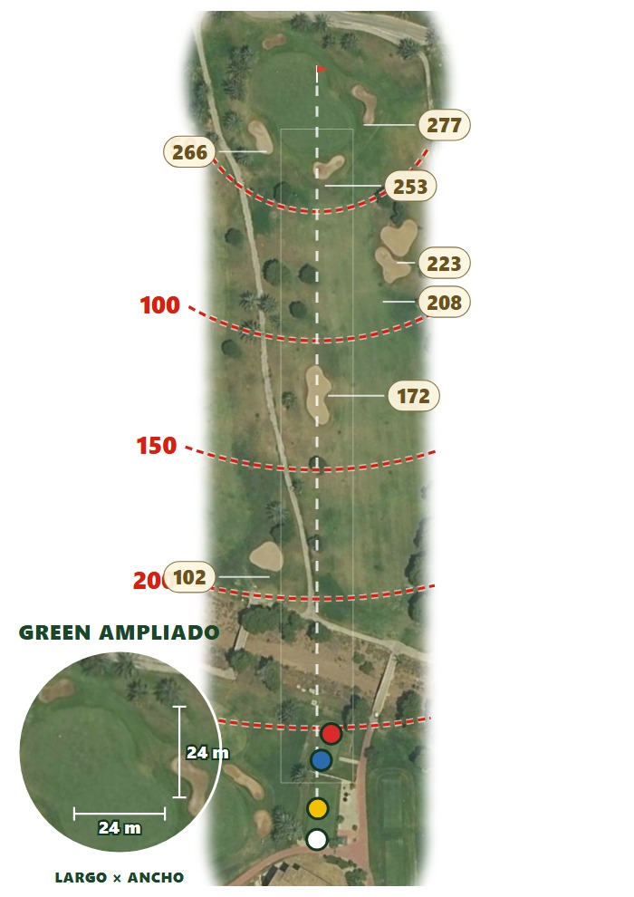 Plano del hoyo 1 de La Manga Club — Campo Norte