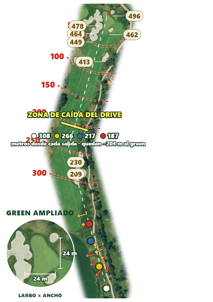 Plano del hoyo 2 de Real Club La Moraleja — Campo 3