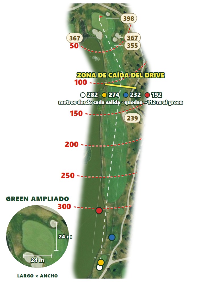 Plano del hoyo 3 de Real Club La Moraleja — Campo 3