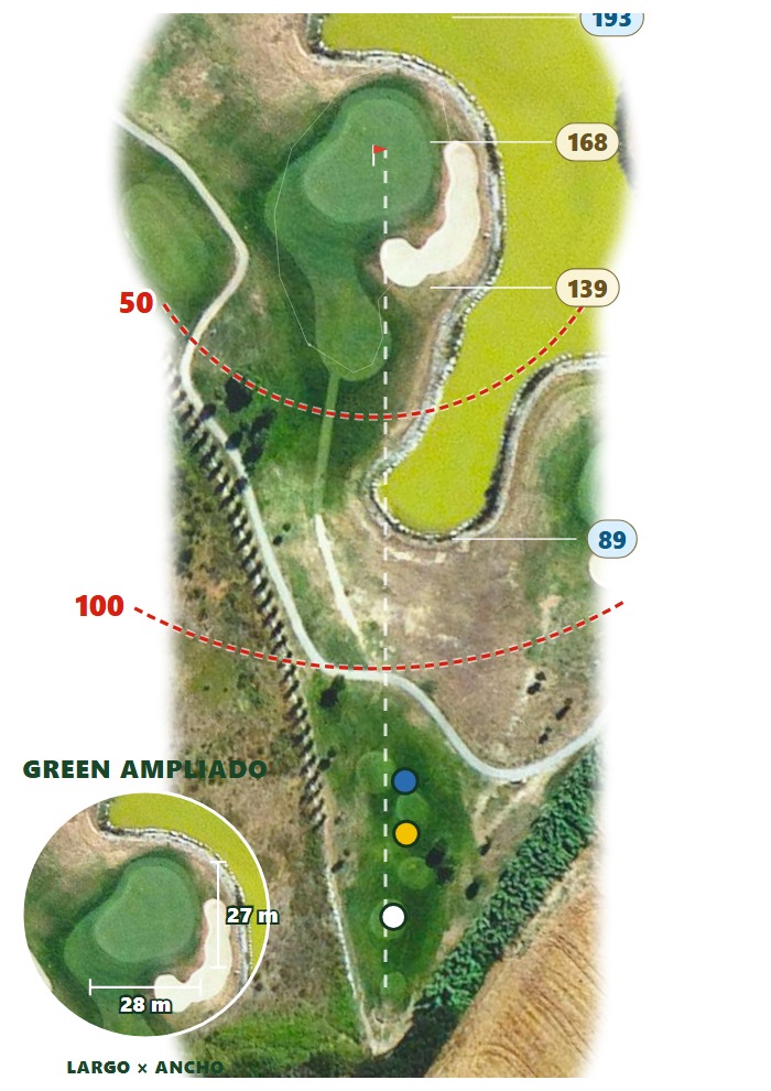 Plano del hoyo 3 de La Roca Golf