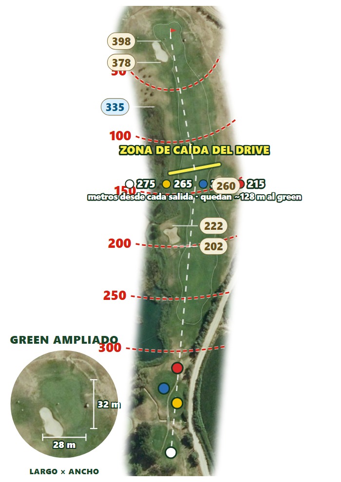 Plano del hoyo 3 de Golf Los Lagos