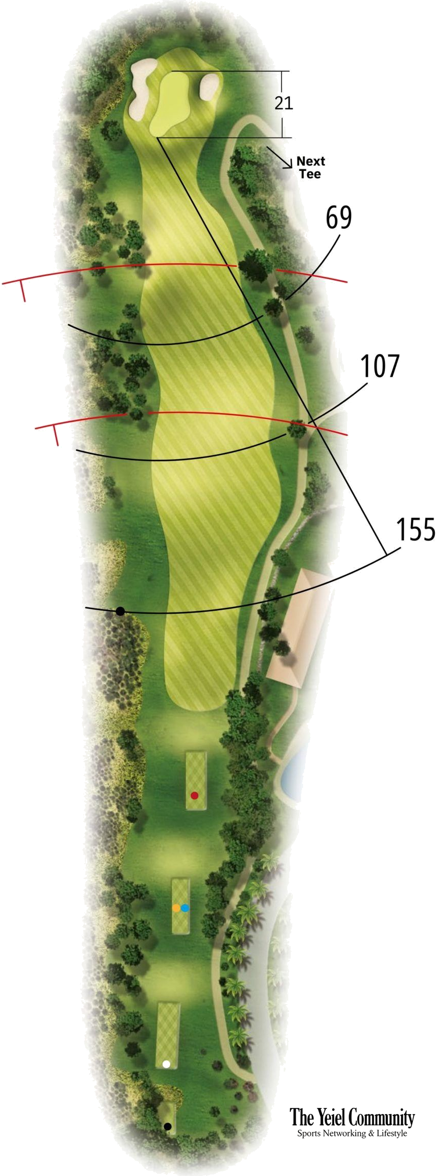 Plano del hoyo 3 de Lauro Golf
