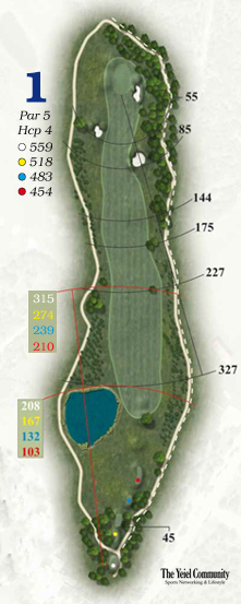 Plano del hoyo 1 de Golf Lerma