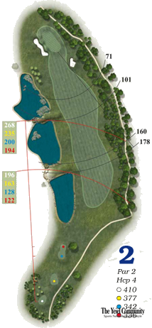 Plano del hoyo 2 de Golf Lerma