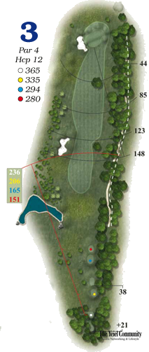Plano del hoyo 3 de Golf Lerma