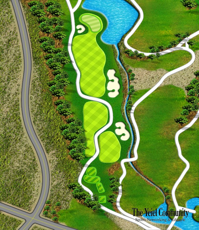 Plano del hoyo 1 de Lo Romero Golf