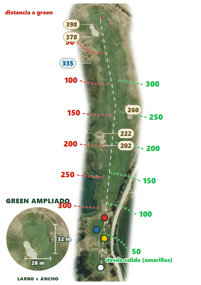 Plano del hoyo 3 de Los Lagos Golf