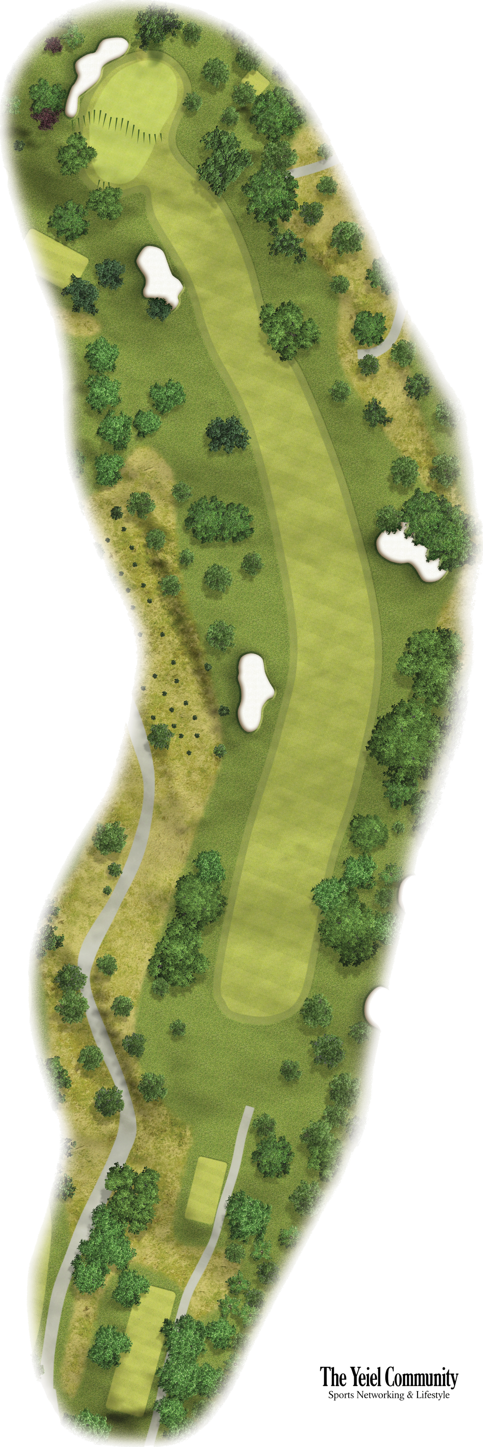 Plano del hoyo 1 de Club de Campo del Mediterráneo