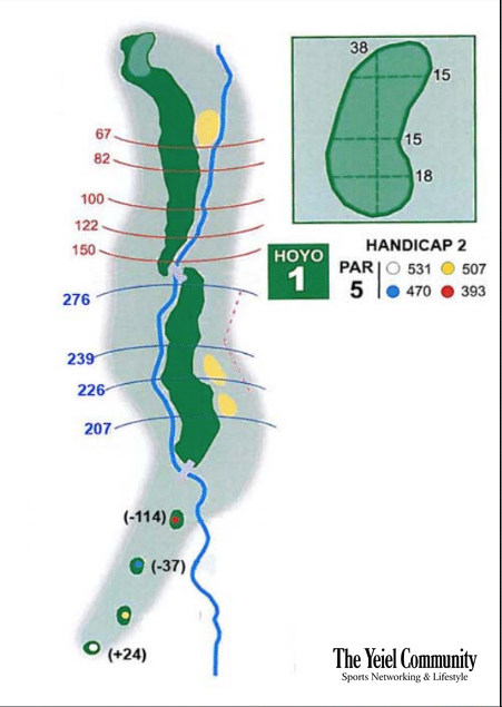 Plano del hoyo 1 de Cabanillas