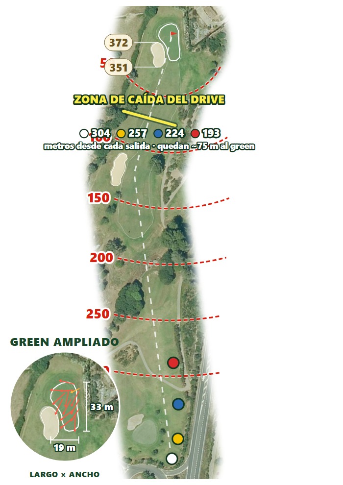 Plano del hoyo 3 de Pula Golf