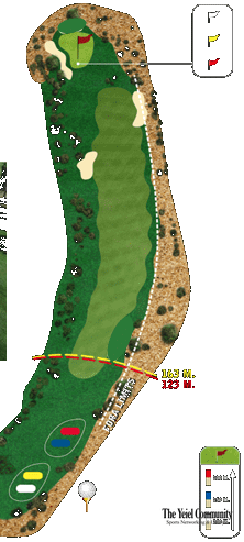 Plano del hoyo 1 de Golf Lleida & Country Club