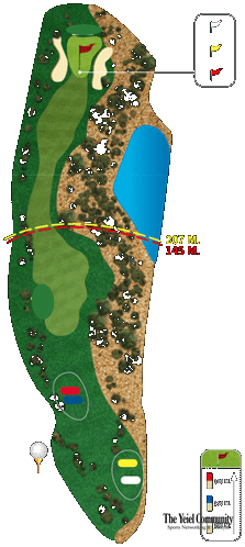 Plano del hoyo 2 de Golf Lleida & Country Club