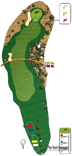 Plano del hoyo 3 de Golf Lleida & Country Club