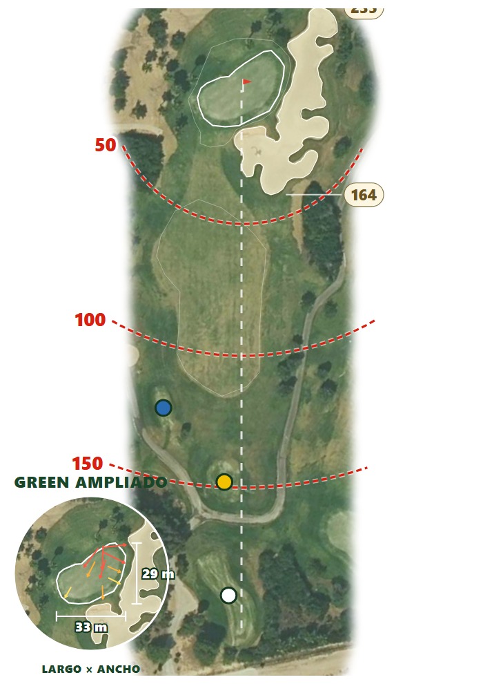 Plano del hoyo 2 de Roda Golf & Beach Resort