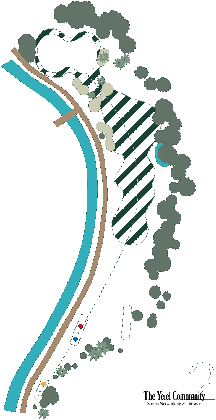 Plano del hoyo 2 de Santa Clara Golf Marbella