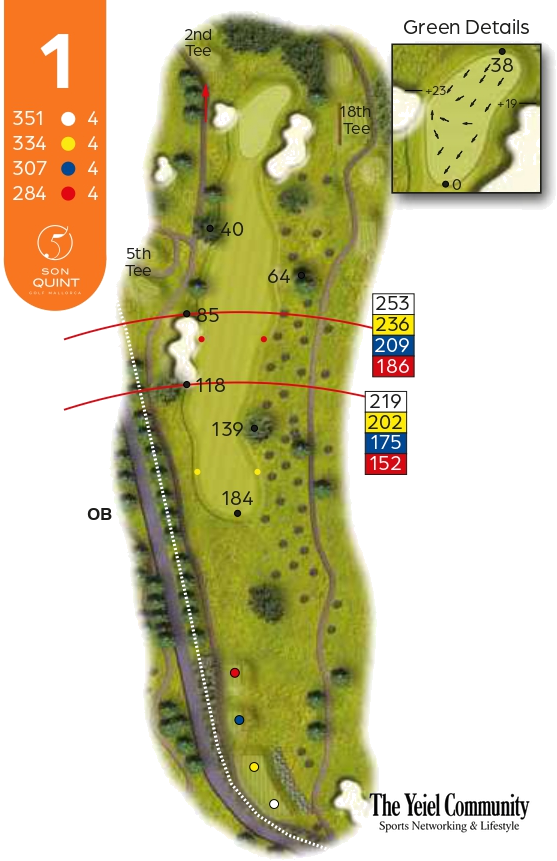 Plano del hoyo 1 de Son Quint