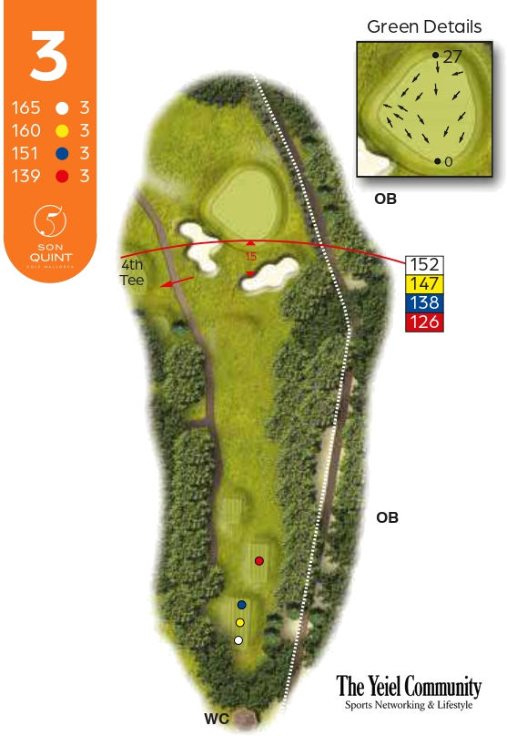 Plano del hoyo 3 de Son Quint
