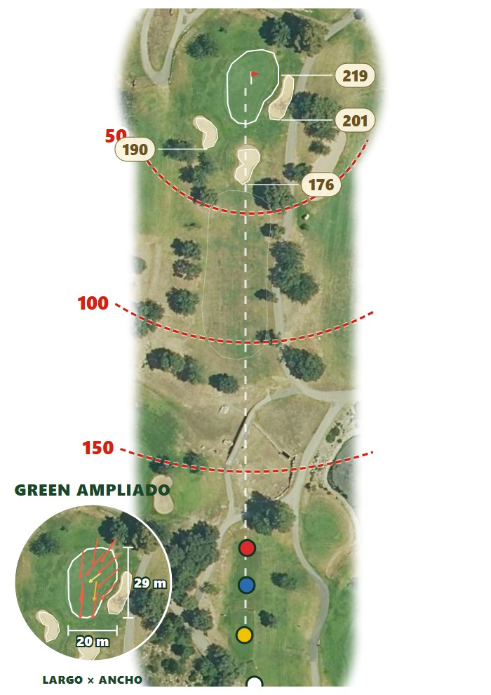 Plano del hoyo 1 de Golf Son Termens