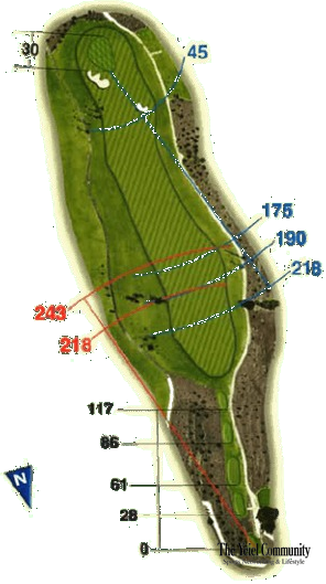 Plano del hoyo 1 de Tecina Golf