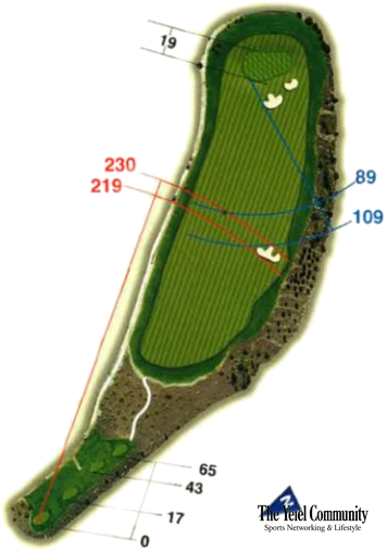 Plano del hoyo 2 de Tecina Golf