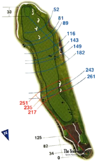 Plano del hoyo 3 de Tecina Golf