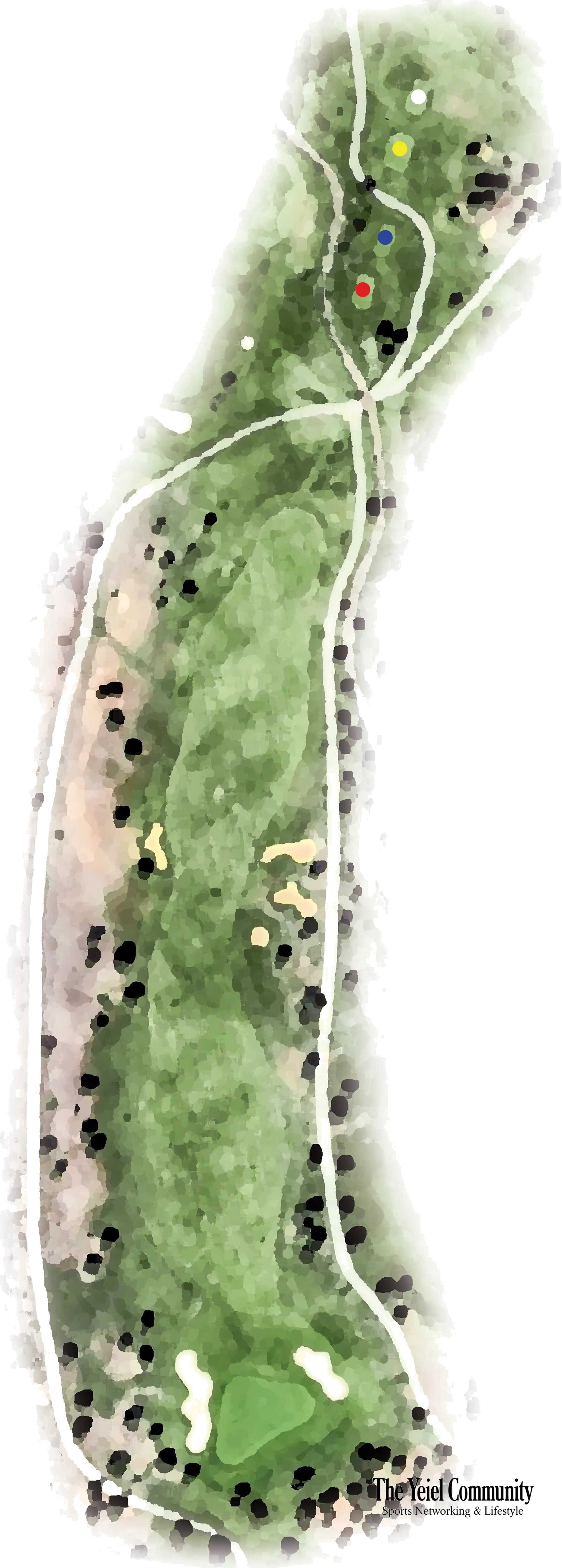 Plano del hoyo 3 de Villanueva Golf