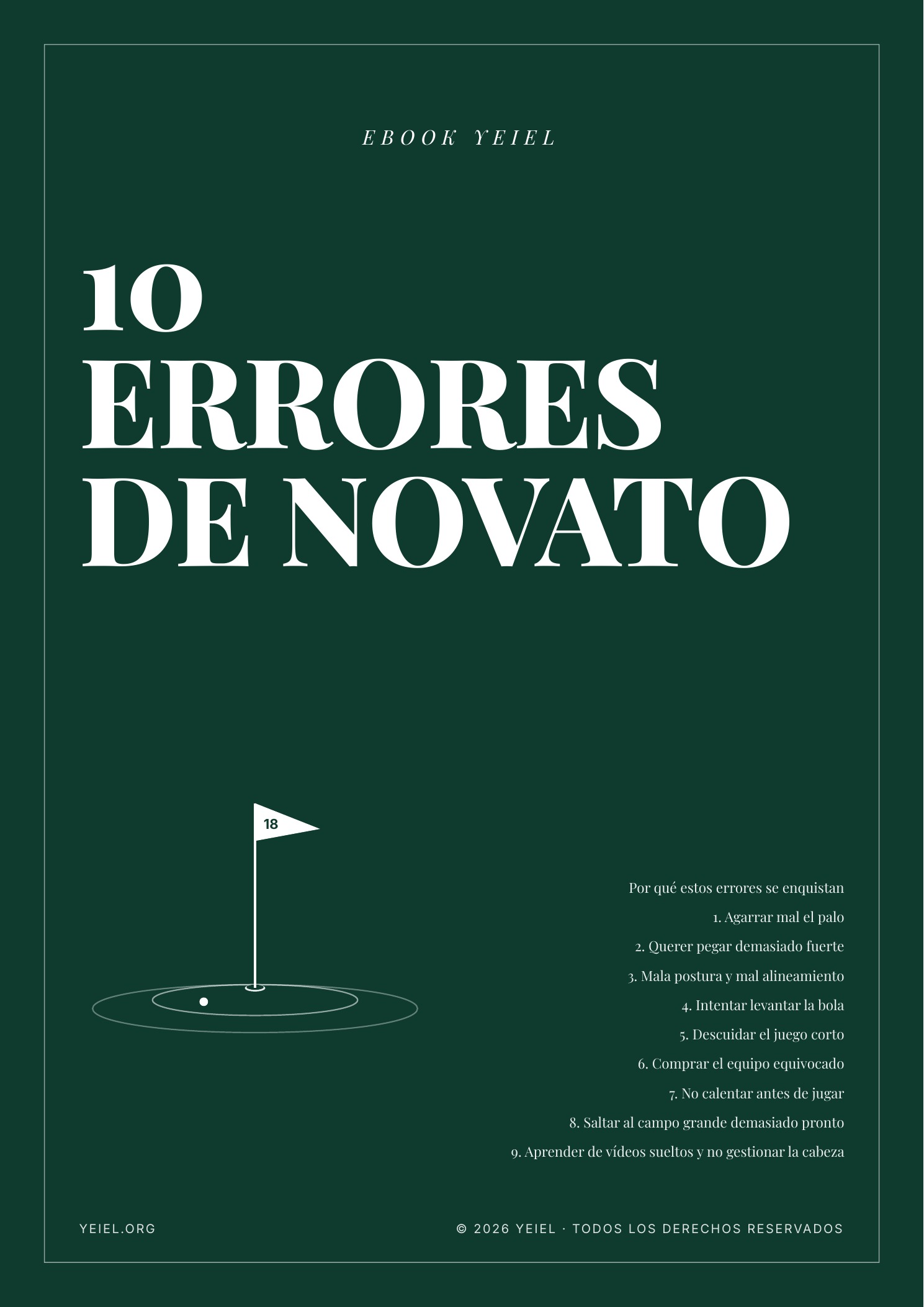 Portada del ebook 10 errores de principiante en golf: cómo identificarlos y corregirlos